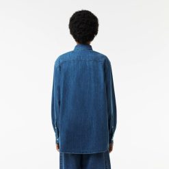 Chemises & Hauts | LACOSTE Chemise Femme Lacoste Oversize Avec Poche En Denim De Coton