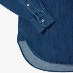 Chemises & Hauts | LACOSTE Chemise Femme Lacoste Oversize Avec Poche En Denim De Coton