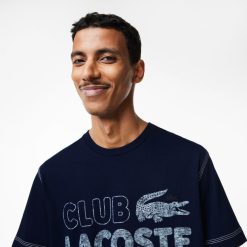 T-Shirts | LACOSTE T-Shirt Homme Lacoste Imprime Vintage En Coton Biologique