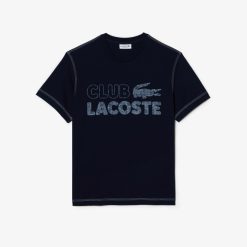 T-Shirts | LACOSTE T-Shirt Homme Lacoste Imprime Vintage En Coton Biologique