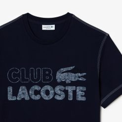 T-Shirts | LACOSTE T-Shirt Homme Lacoste Imprime Vintage En Coton Biologique