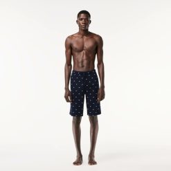 Sous-Vetements & Vetements D'Interieur | LACOSTE Short De Nuit Homme Avec Imprime Crocodiles En Jersey De Coton