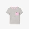 Vetements Fille | LACOSTE T-Shirt Avec Poche Contrastee En Coton