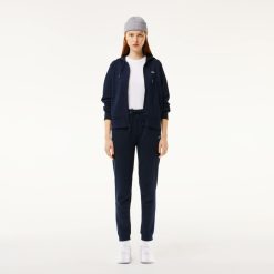 Sweatshirts | LACOSTE Sweatshirt Zippe A Capuche Jogger Femme Lacoste En Molleton Biologique