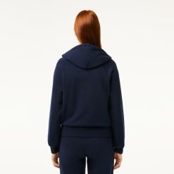 Sweatshirts | LACOSTE Sweatshirt Zippe A Capuche Jogger Femme Lacoste En Molleton Biologique