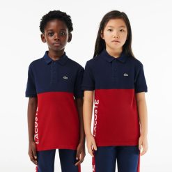 Vetements Fille | LACOSTE Polo Enfant Lacoste Color-Block En Pique De Coton Biologique