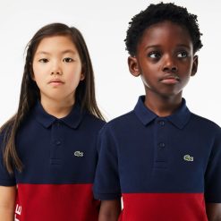 Vetements Fille | LACOSTE Polo Enfant Lacoste Color-Block En Pique De Coton Biologique