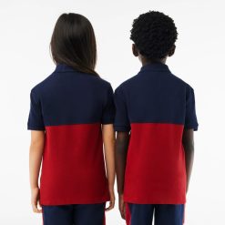 Vetements Fille | LACOSTE Polo Enfant Lacoste Color-Block En Pique De Coton Biologique