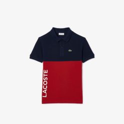 Vetements Fille | LACOSTE Polo Enfant Lacoste Color-Block En Pique De Coton Biologique