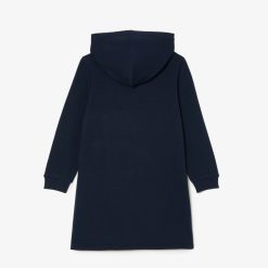 Vetements Fille | LACOSTE Robe Sweatshirt A Capuche En Molleton De Coton