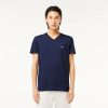 T-Shirts | LACOSTE T-Shirt Col V En Jersey De Coton Pima Uni