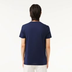 T-Shirts | LACOSTE T-Shirt Col V En Jersey De Coton Pima Uni