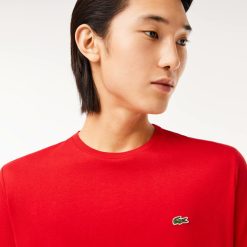 T-Shirts | LACOSTE T-Shirt Col Rond En Jersey De Coton Pima Uni