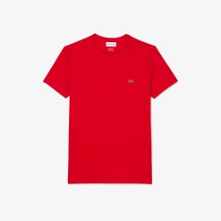 T-Shirts | LACOSTE T-Shirt Col Rond En Jersey De Coton Pima Uni