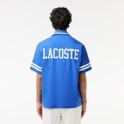 Chemises | LACOSTE Chemise En Twill De Coton Imprime Lacoste Au Dos