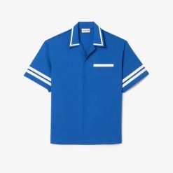 Chemises | LACOSTE Chemise En Twill De Coton Imprime Lacoste Au Dos