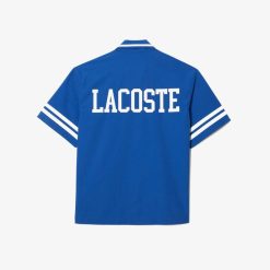 Chemises | LACOSTE Chemise En Twill De Coton Imprime Lacoste Au Dos