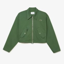 Manteaux & Vestes | LACOSTE Blouson Harrington Zippe Femme Lacoste En Coton