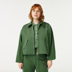 Manteaux & Vestes | LACOSTE Blouson Harrington Zippe Femme Lacoste En Coton