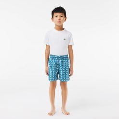 Vetements Garcon | LACOSTE Short De Bain Imprime Monogramme