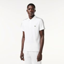 Polos | LACOSTE Polo En Mini Pique Stretch A Bande Siglee