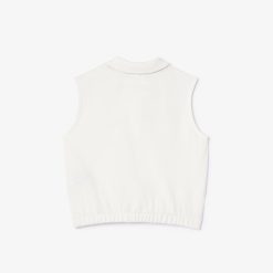 Vetements Fille | LACOSTE Polo Sans Manche Fille Lacoste En Mini Pique De Coton