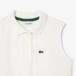 Vetements Fille | LACOSTE Polo Sans Manche Fille Lacoste En Mini Pique De Coton