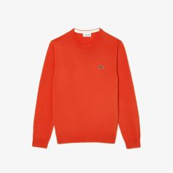 Pullovers | LACOSTE Pull A Col Rond En Coton Uni