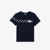 Vetements Fille | LACOSTE T-Shirt En Coton Imprime Crocodile