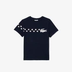 Vetements Fille | LACOSTE T-Shirt En Coton Imprime Crocodile