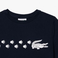 Vetements Fille | LACOSTE T-Shirt En Coton Imprime Crocodile