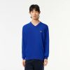 Pullovers | LACOSTE Pull A Col V En Coton Biologique Uni