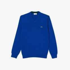 Pullovers | LACOSTE Pull A Col V En Coton Biologique Uni