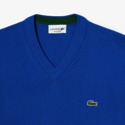 Pullovers | LACOSTE Pull A Col V En Coton Biologique Uni