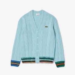 Pullovers | LACOSTE Cardigan Loose Fit En Laine Torsadee