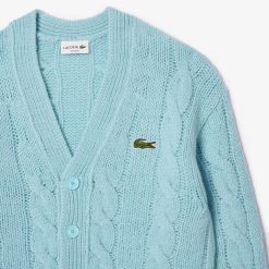 Pullovers | LACOSTE Cardigan Loose Fit En Laine Torsadee