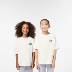 Vetements Fille | LACOSTE T-Shirt Imprime Face Et Dos En Coton