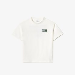 Vetements Fille | LACOSTE T-Shirt Imprime Face Et Dos En Coton