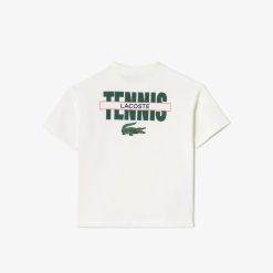 Vetements Fille | LACOSTE T-Shirt Imprime Face Et Dos En Coton