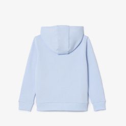 Vetements Fille | LACOSTE Sweatshirt Zippe A Capuche Enfant Lacoste Avec Poche Kangourou