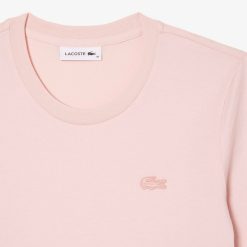 T-Shirts | LACOSTE T-Shirt A Col Rond Et Manches Trois-Quarts En Coton Uni