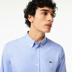 Chemises | LACOSTE Chemise Regular Fit En Coton Premium A Carreaux