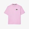 T-Shirts | LACOSTE T-Shirt Unie Loose Fit Avec Grand Crocodile Coton Epais