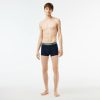 Sous-Vetements & Vetements D'Interieur | LACOSTE Lot De 3 Boxers Courts Casual Marine Avec Ceinture Contrastee