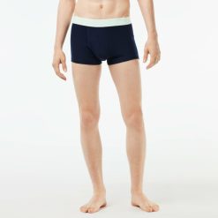 Sous-Vetements & Vetements D'Interieur | LACOSTE Lot De 3 Boxers Courts Casual Marine Avec Ceinture Contrastee