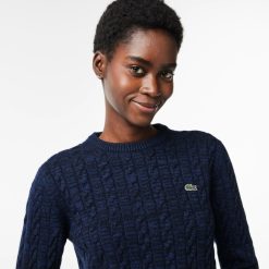 Pullovers | LACOSTE Pull A Torsades Moulinees En Laine Et Coton