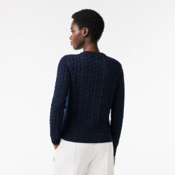 Pullovers | LACOSTE Pull A Torsades Moulinees En Laine Et Coton