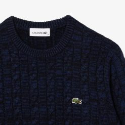 Pullovers | LACOSTE Pull A Torsades Moulinees En Laine Et Coton