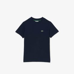 Vetements Fille | LACOSTE T-Shirt Uni En Jersey De Coton