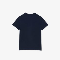 Vetements Fille | LACOSTE T-Shirt Uni En Jersey De Coton